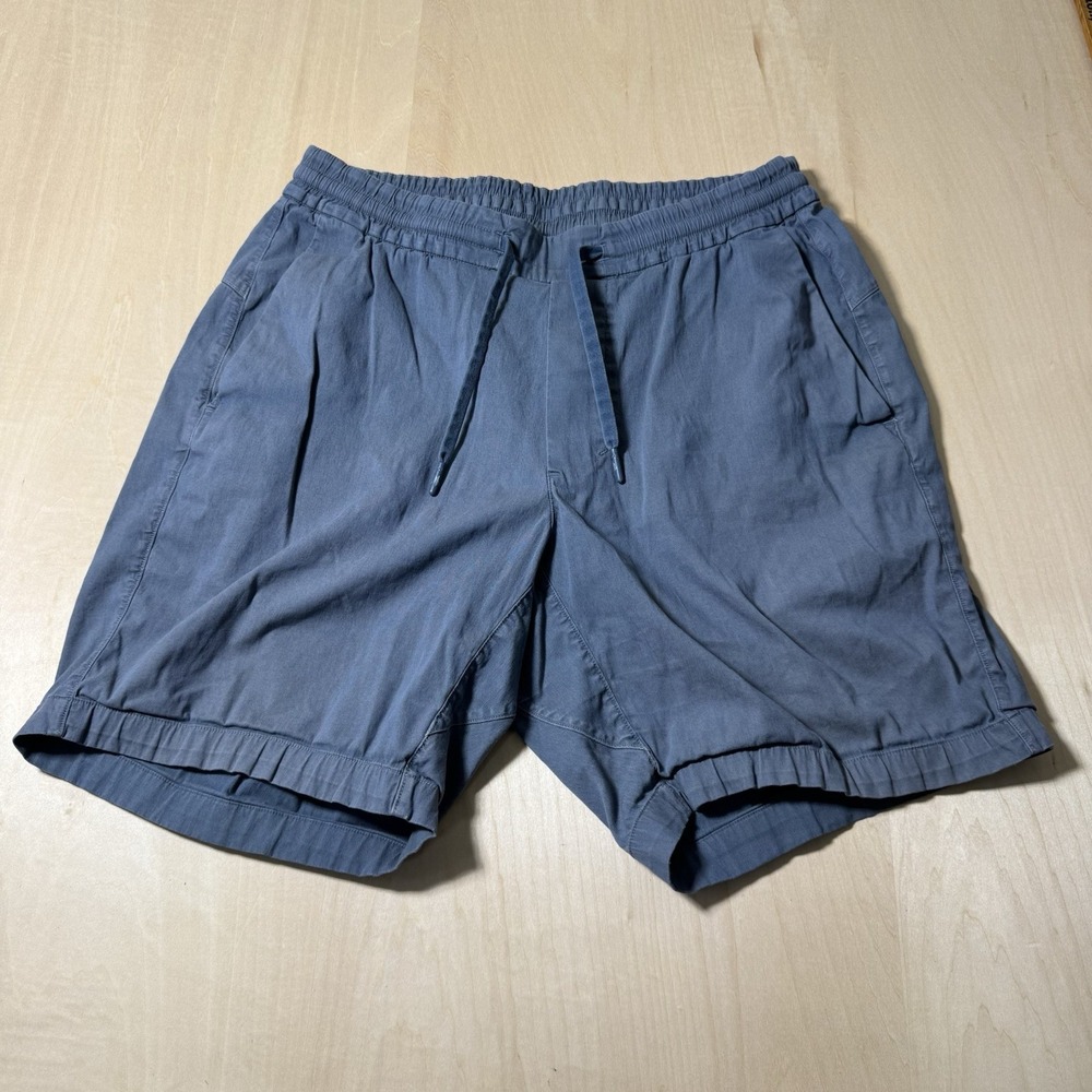 Lululemon Mens S Bowline Shorts Pull On Drawstring Blue 7" Inseam‎